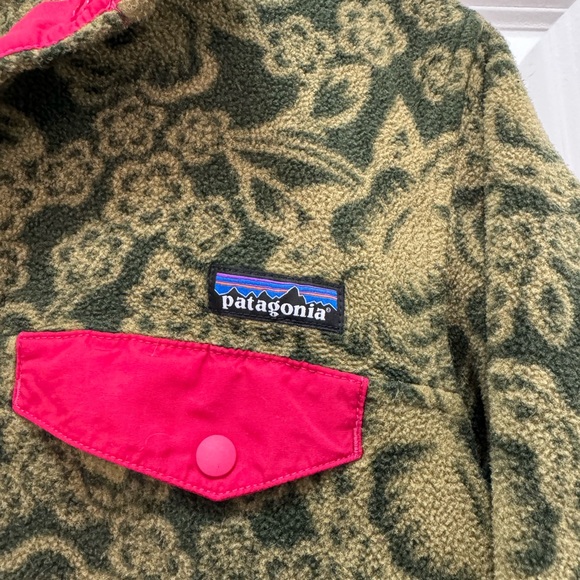 Patagonia Sweaters Patagonia Synchilla Snap T Fleece Pullover Green Lotus Flower Hawaiian